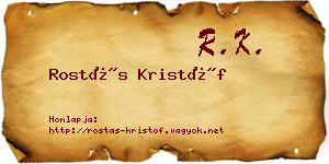Rostás Kristóf névjegykártya